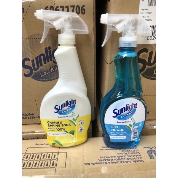 Nước Lau Kính sunlight Dạng Xịt Chai 520ML ( mẫu mới )