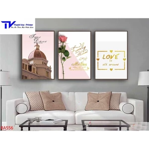 Bộ 3 Tranh Treo Tường Bắc Âu, Tranh Tráng Gương ( Bộ 3 Tấm )
