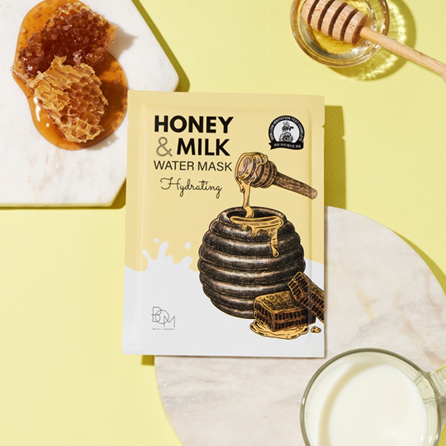 Ảnh Combo 10 miếng mặt nạ BOM Honey & Milk Hydrating Water Mask Mặt Nạ Cấp Ẩm 25g - 8809721243114 4