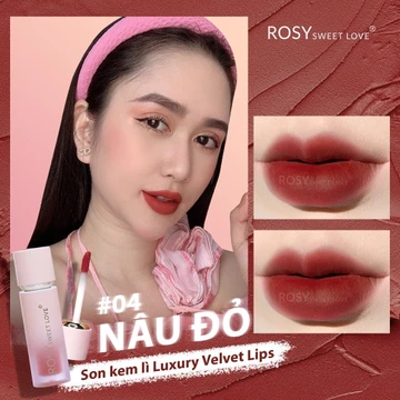 Son Kem, Lì, không Trôi, son ROSY lên môi nhẹ mỏng mềm mịn, son môi không chì, dưỡng môi <Màu Nâu Đỏ>
