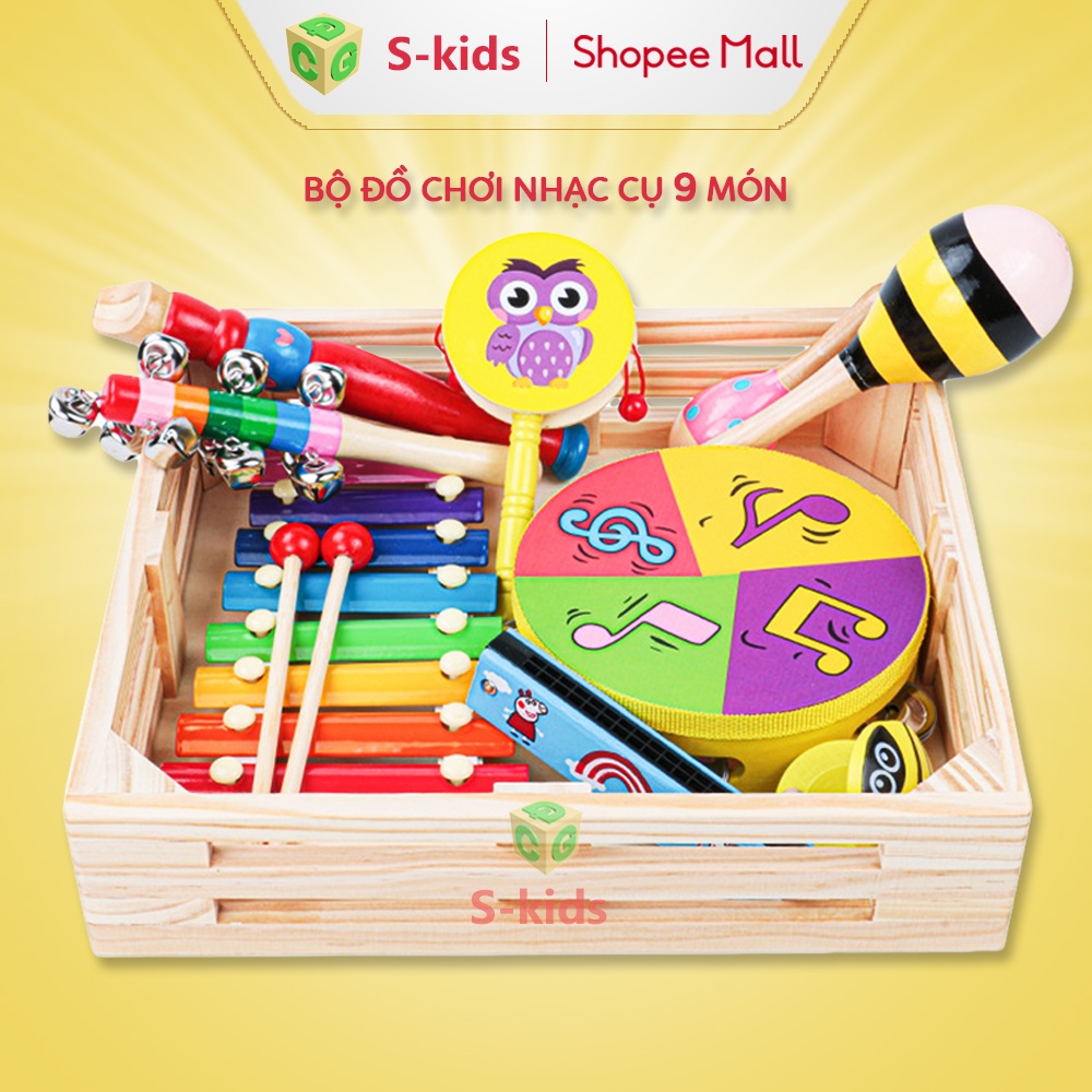 Đồ Chơi Âm Nhạc Cho Bé S-kids Bằng Gỗ - Bộ Nhạc Cụ Phát Triển Thính Giác & Vận Động