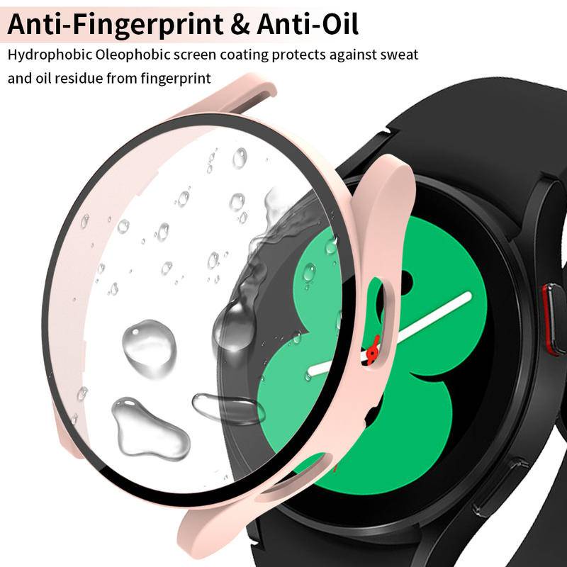 Ốp lưng kính + mờ cho Samsung Galaxy Watch 4 44mm 40mm Vỏ bảo vệ toàn diện cho Galaxy Watch4