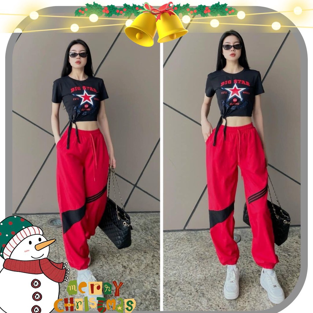 Bộ jonger thể thao cá tính chất cotton co giãn thích hợp tập zumba, erobic, gym, yoga, đi chơi, chạy bộ