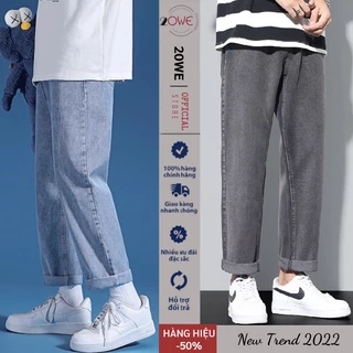 Quần jean nam ống suông rộng TR01, quần bò nam đen xám dáng baggy vải demin phong cách hàn quốc 20WE