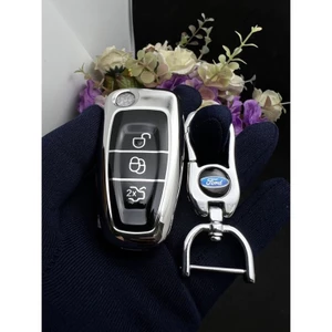 Ốp chìa khoá TPU mạ inox xe ford xls, Focus, Fiesta,- bản chìa gập