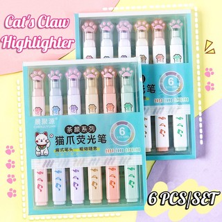 Bộ 6 Bút Lông Vuốt Mèo Màu macaron Dễ Thương