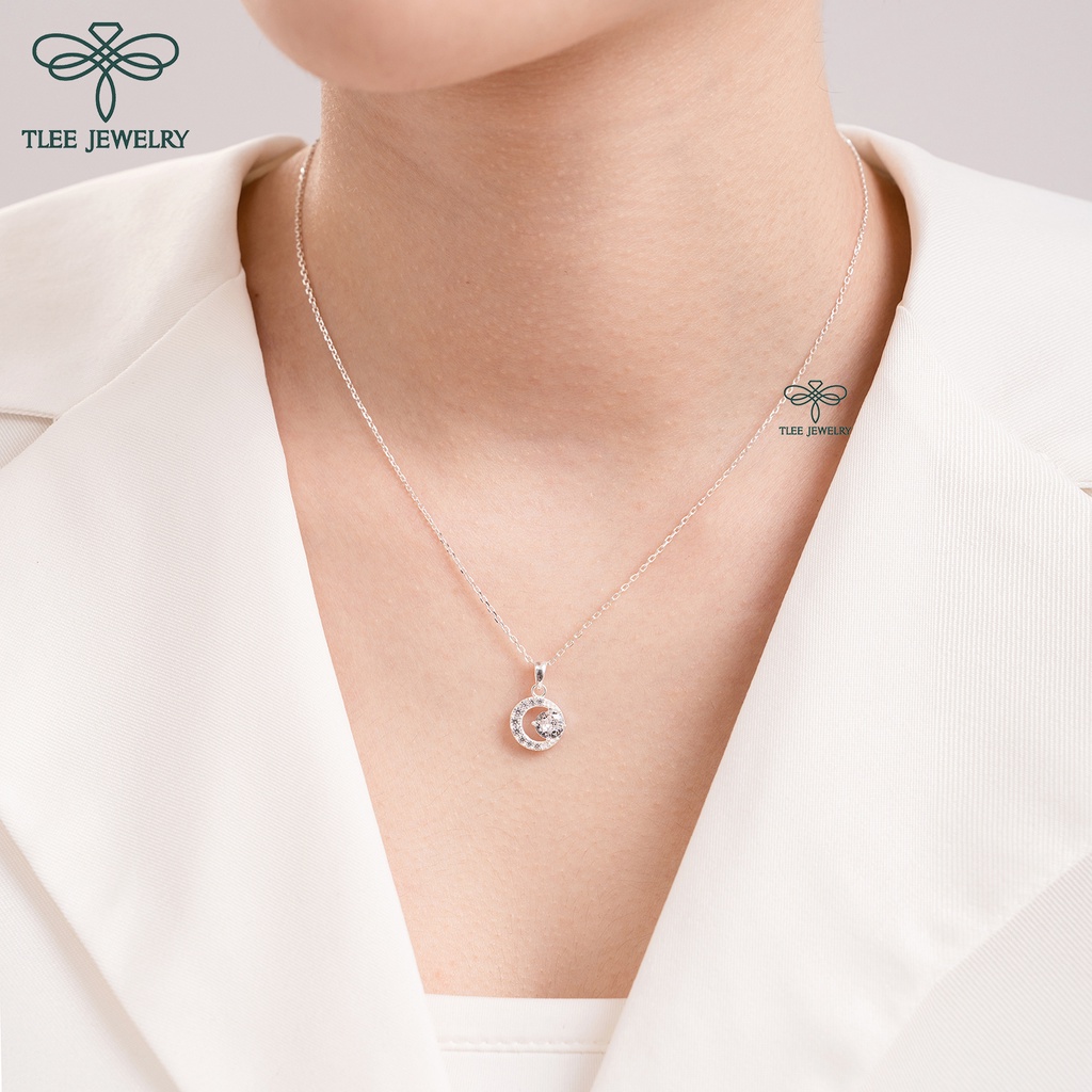 Dây chuyền bạc nữ TLEE mặt trăng đính đá cao cấp TLEE JEWELRY D0128