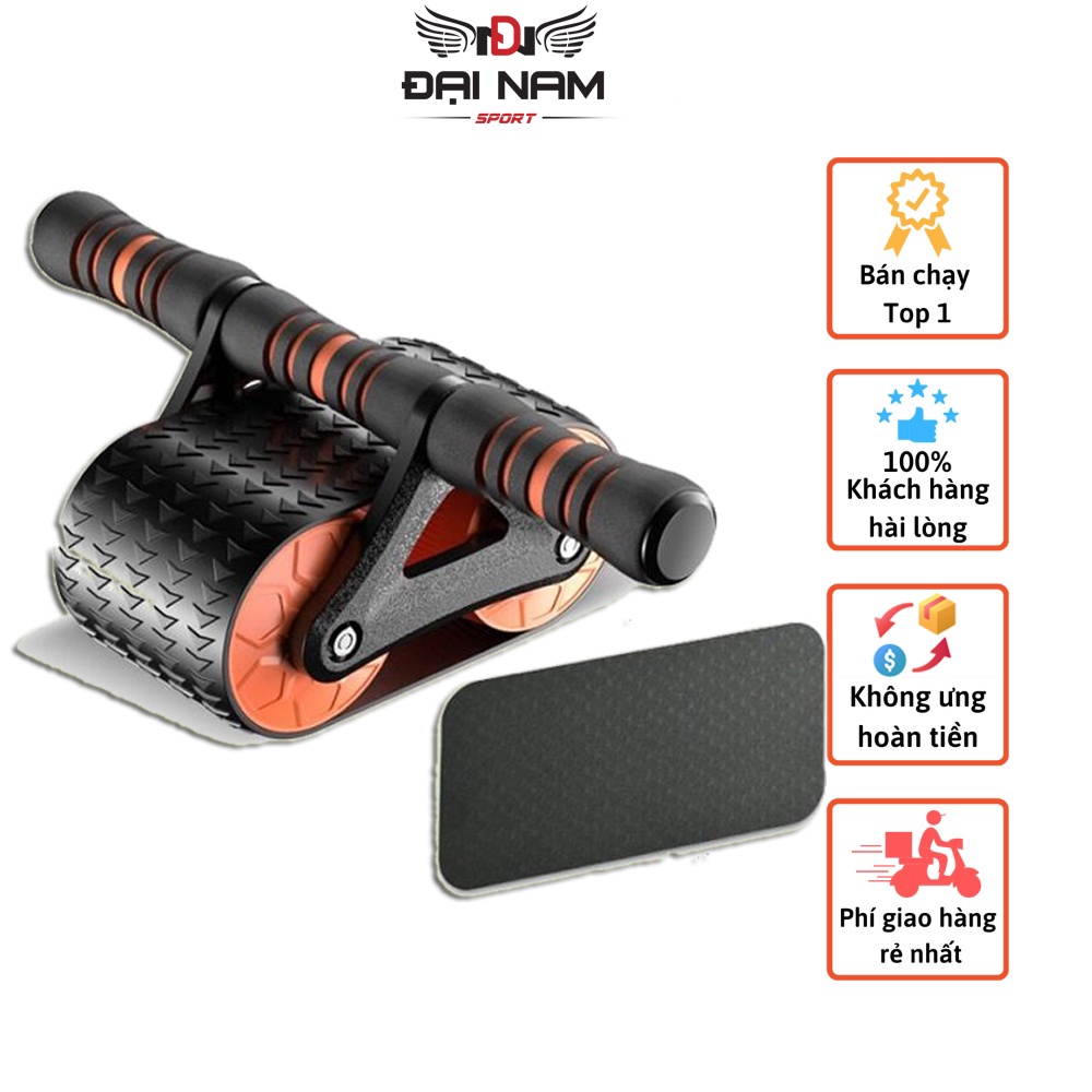 Ảnh Con Lăn Tập Cơ Bụng Sử Dụng Công Nghệ Mới Có Phanh Lò Xo Trợ Lực Đại Nam Sport + Kèm Thảm Lót Gối 1