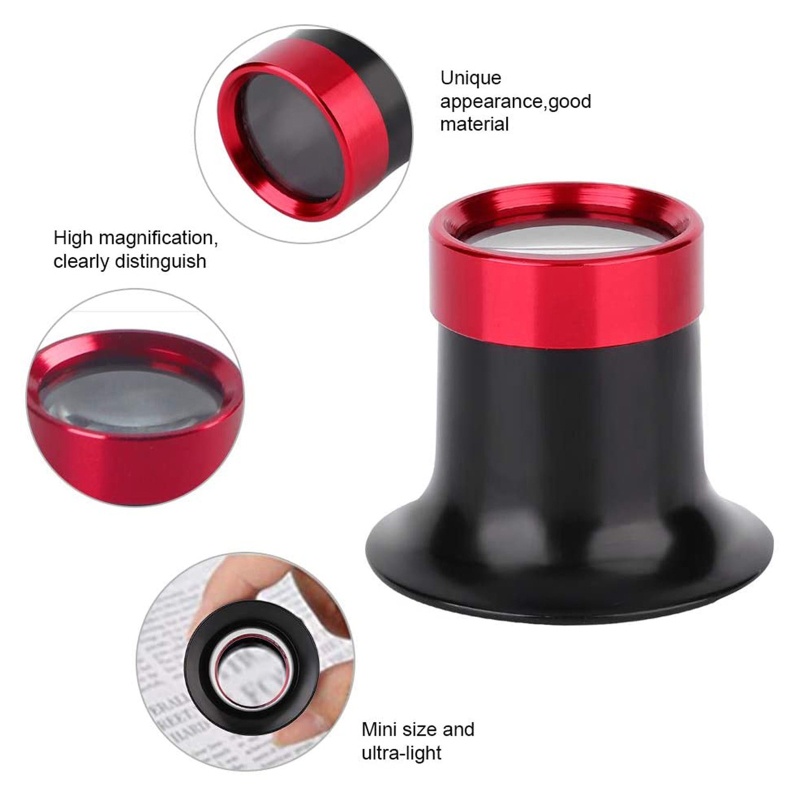 Kính Lúp 5X / 10X / 15X / 20X Bằng Hợp Kim Nhôm Dùng Sửa Chữa Đồng Hồ Tiện Dụng