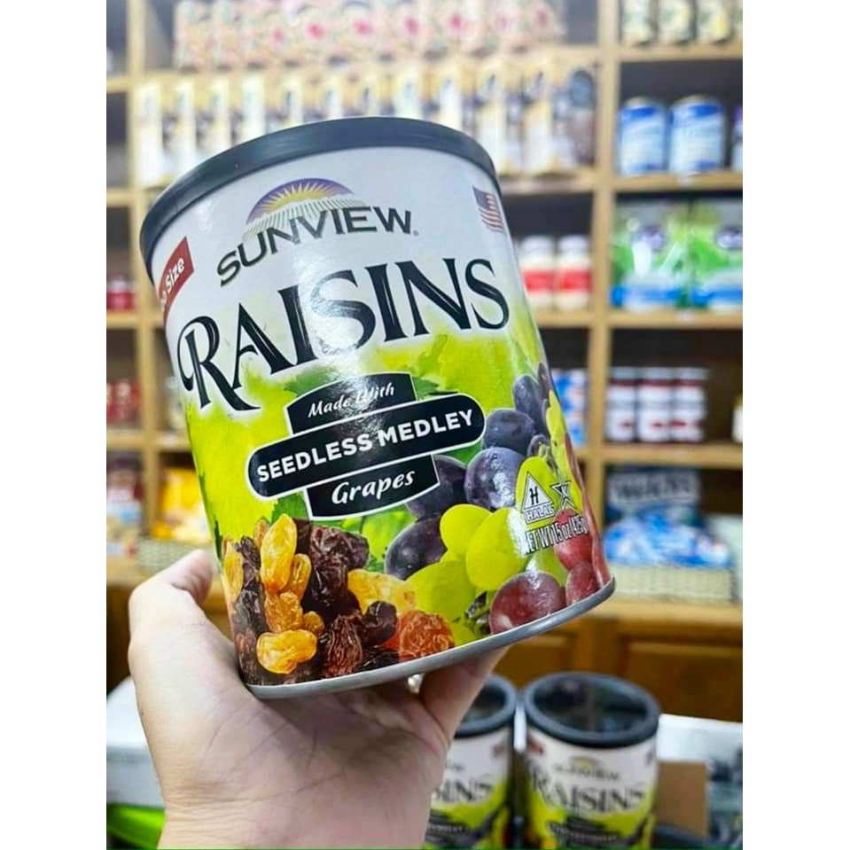 Nho khô Sunview Raisin Mỹ hộp 425 gram date mới nhập khẩu chính Ngạch ...