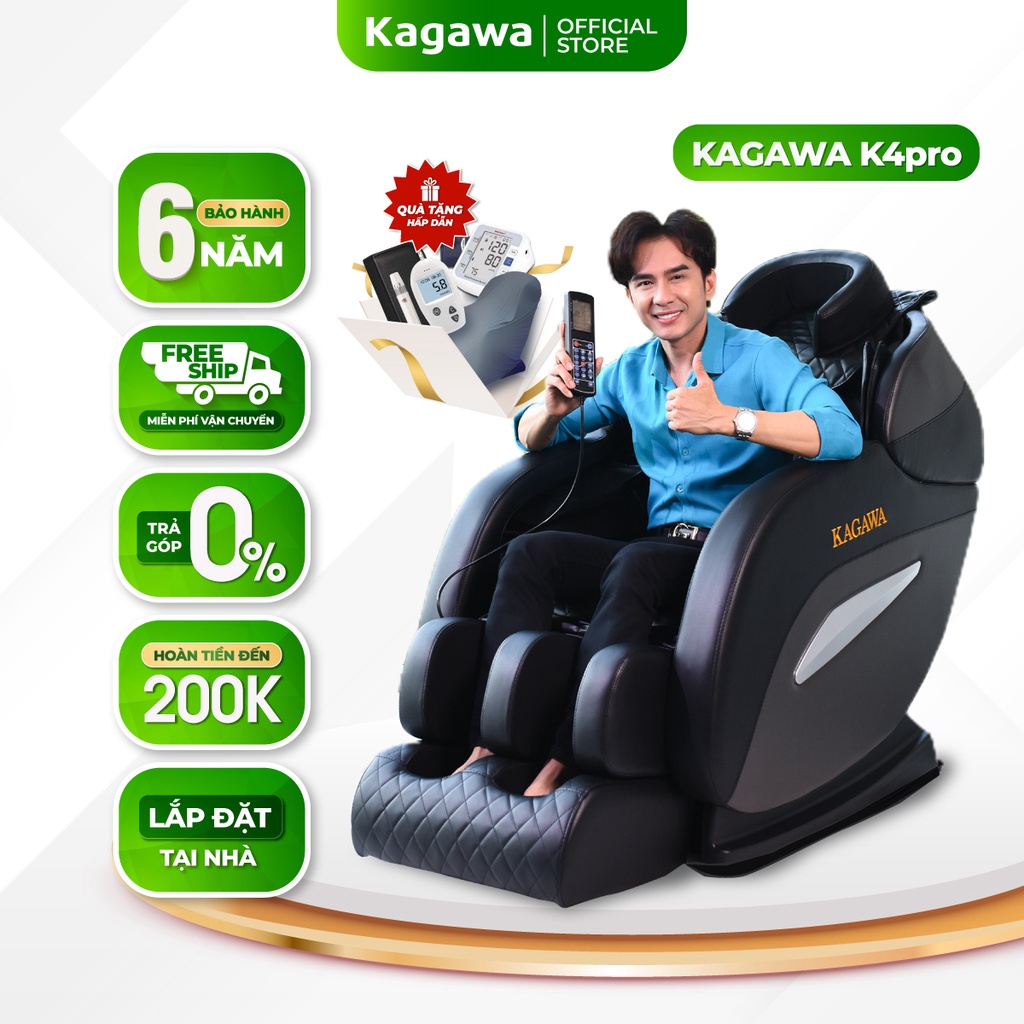 Ghế massage trị liệu toàn thân KAGAWA K4 Pro [CAO CẤP] công nghệ mát xa nhiệt hồng ngoại Nhật Bản tân tiến