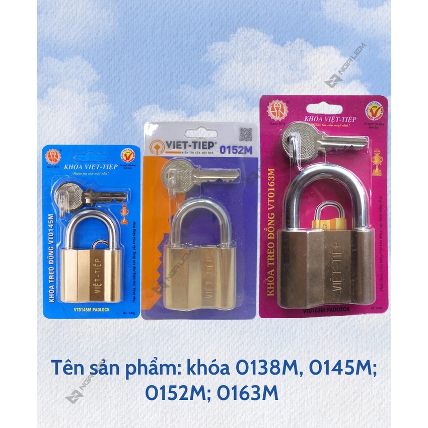 Khóa Treo Đồng 3P, 4P, 5P, 6P - Việt Tiệp (0138M, 0145M; 0152M; 0163M ...