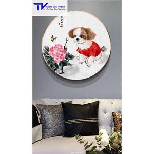 Tranh Tròn Hình Bông Hoa Tối Giản Nhiều Kích Thước D30cm D60cm