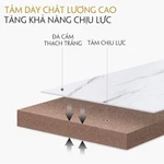 Bàn trà sofa ANA phòng khách mặt bàn họa tiết vân đá cẩm thạch 2 tầng khung thép chân sơn nhũ vàng mã SF01 — ảnh 8