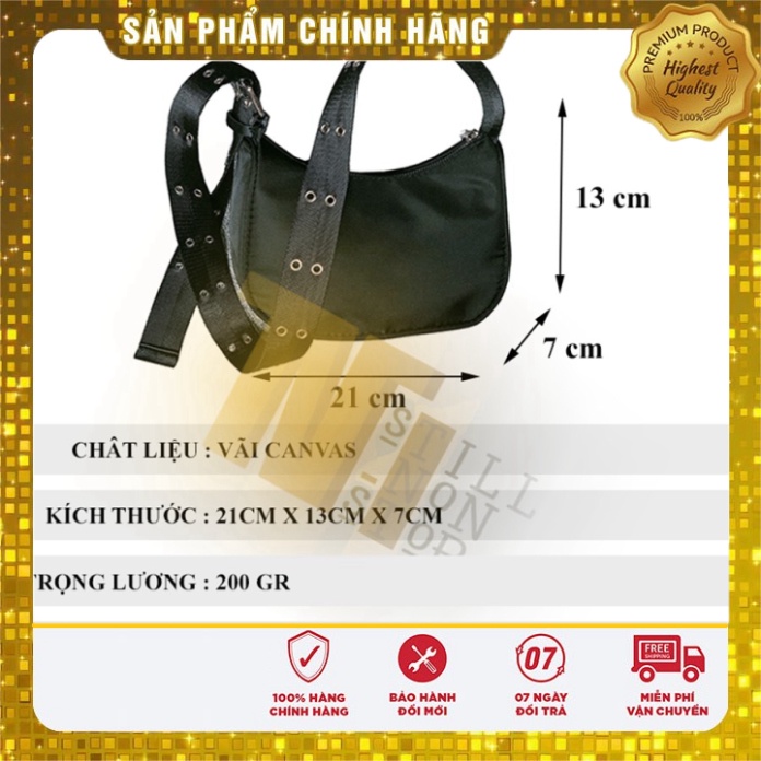 Túi đeo chéo nữ nhiều khoen mini vải canvas thon thả giá cực mềm đẹp đẹp tươi DC01