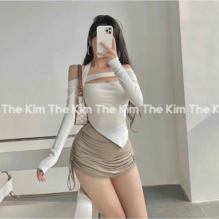 Áo Trễ Vai Tay Dài Ôm Dáng Quyến Rũ Cho Nữ A016