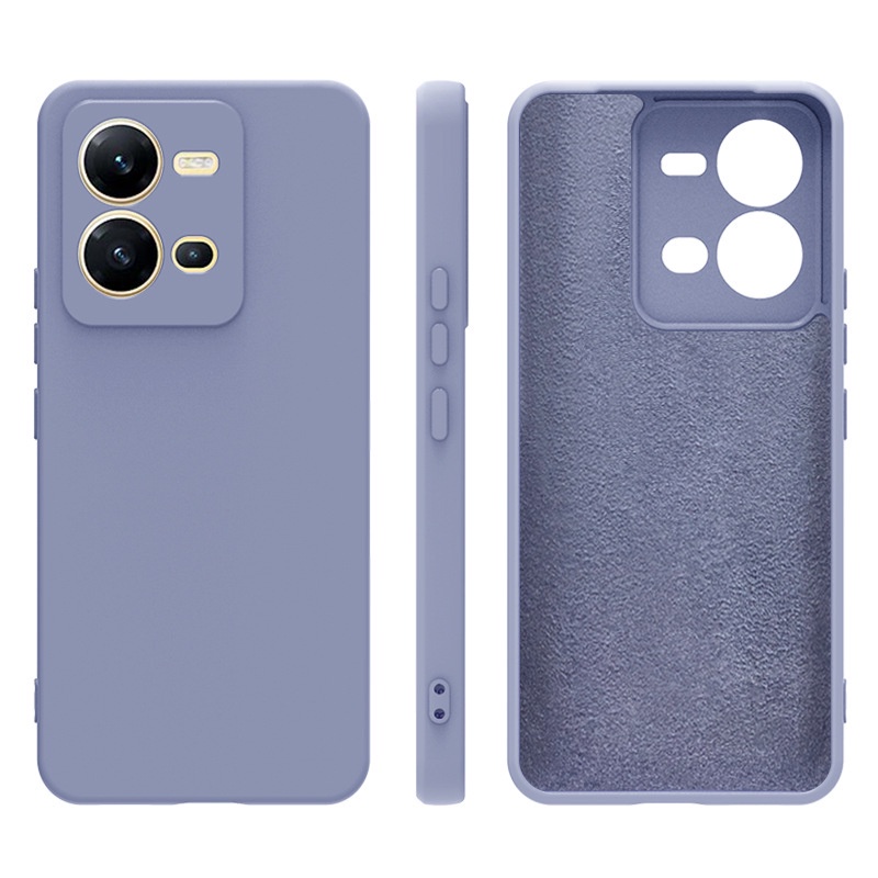 Ốp điện thoại silicon mặt trong phối vải nỉ cho VIVO V40 Lite V30 V29 V27 V25 V23 Pro V27E V25E V23E 4G 5G 2023 2024