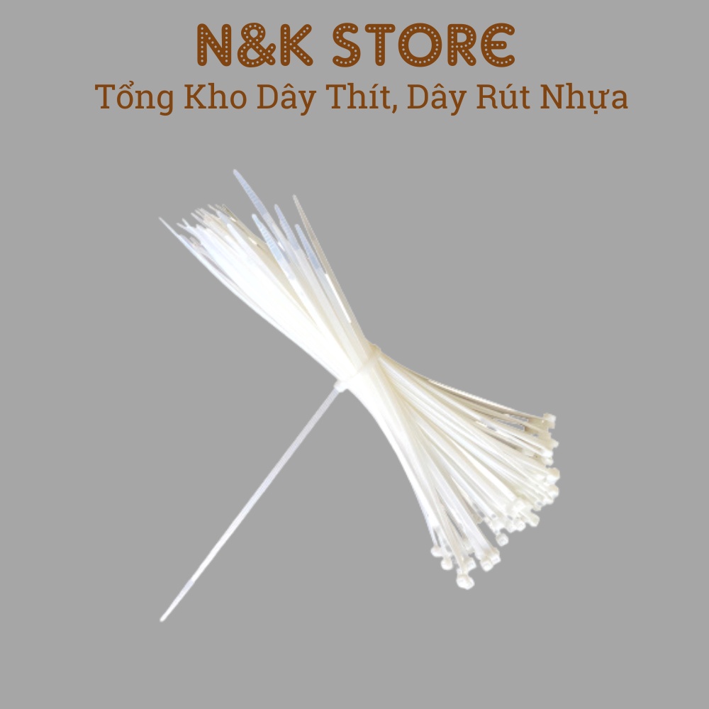 Túi 40c dây rút 8x500mm, dây thít dài 50cm, lạt nhựa buộc bền chặt, dẻo dai