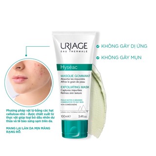 Mặt nạ, tẩy tế bào chết cho da dầu, mụn URIAGE HYSÉAC MASQUE GOMMANT 100ml