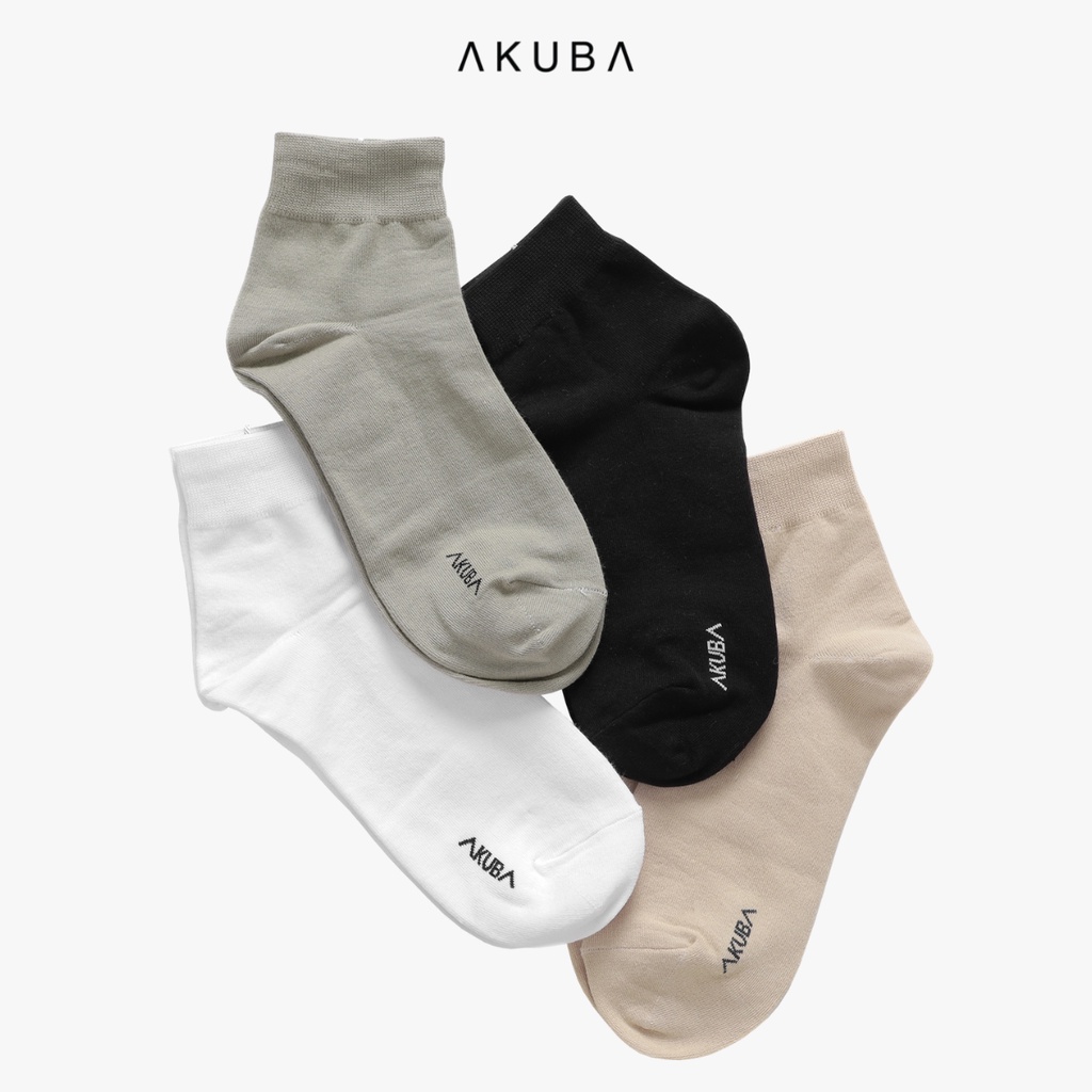 Vớ cao cổ thấp thương hiệu Akuba chất cotton mềm mại thoáng mát kháng khuẩn, chống mùi hôi 01U0318