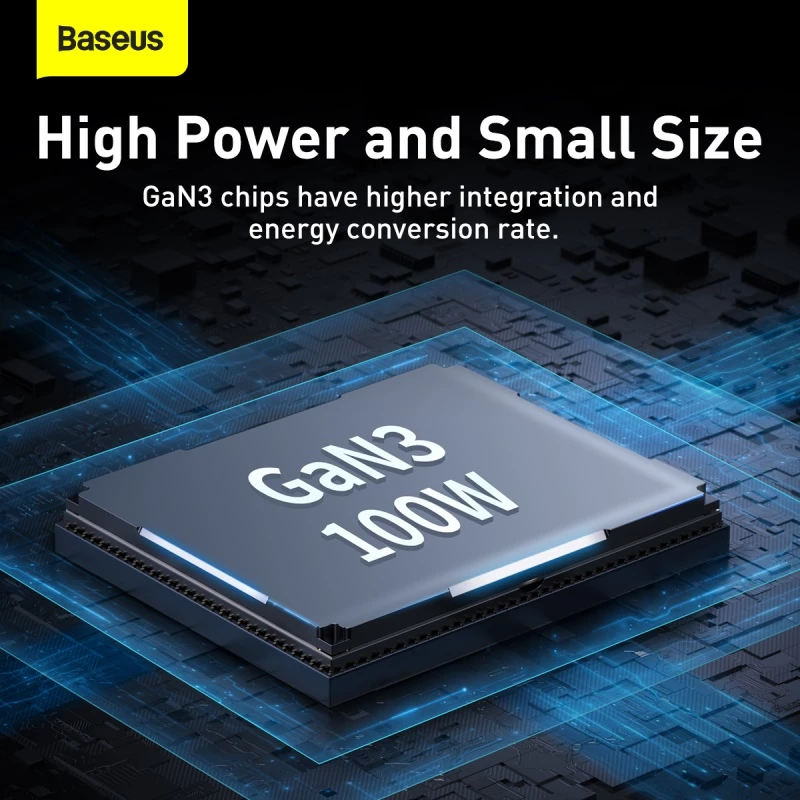 Baseus 100W 65W GaN3 Sạc 2U + 2C Máy Tính Để Bàn Laptop Sạc Nhanh 4 Trong 1 Adapter Cho iPhone 14 13