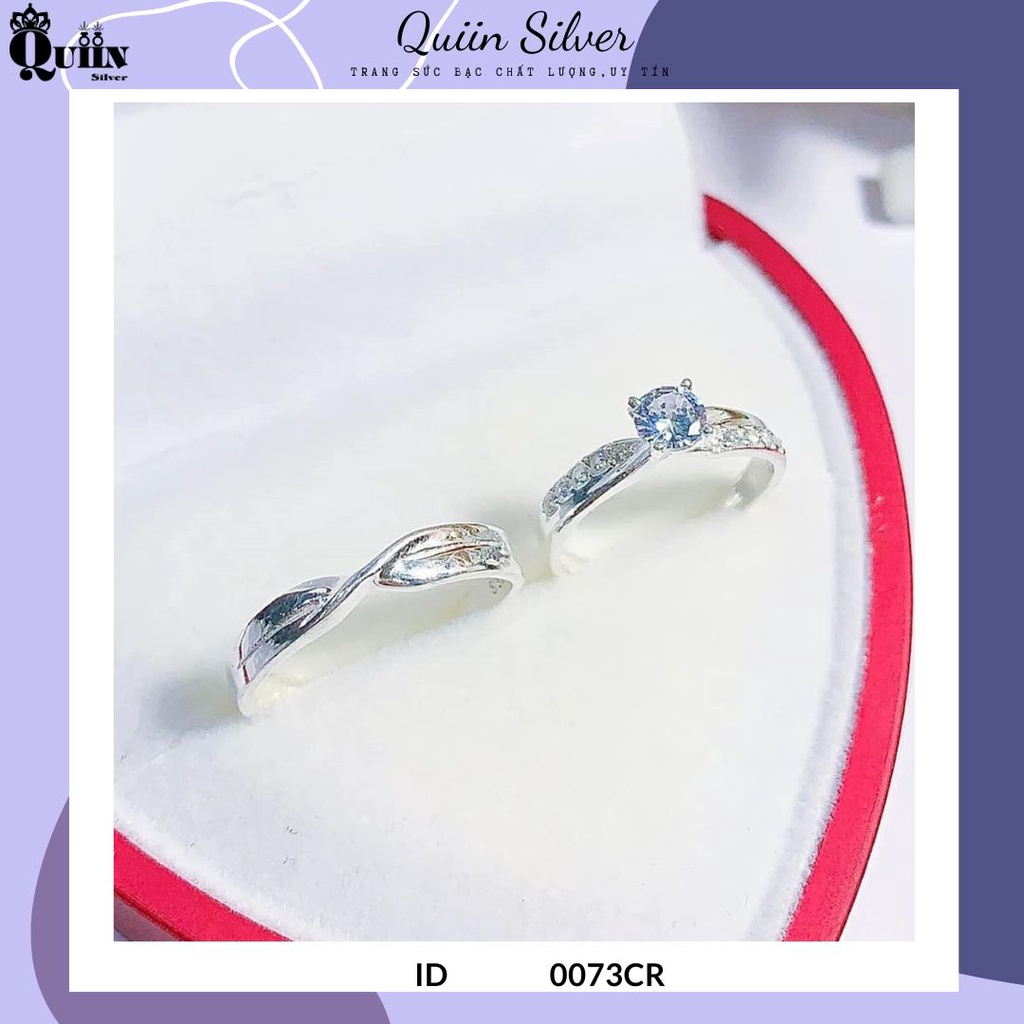 [BÁN THEO CẶP] Nhẫn đôi bạc ta, bạc S925 Quiin - Nhẫn freesize nhẫn nam xoắn dành cho cặp đôi 0073CR