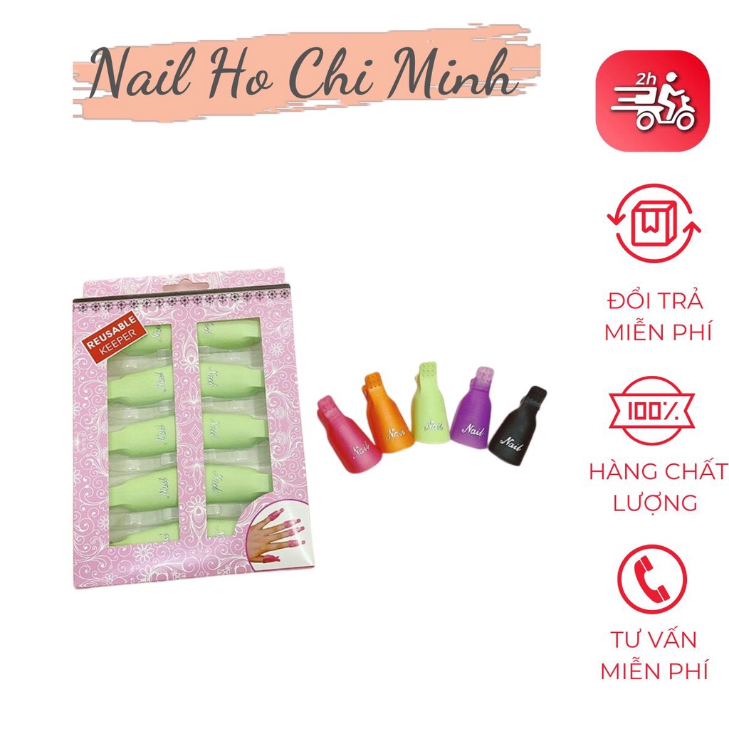 Kẹp ủ tháo gel móng tay - Bộ 10 kẹp nhựa bền chắc chuyên dụng cho dân làm móng