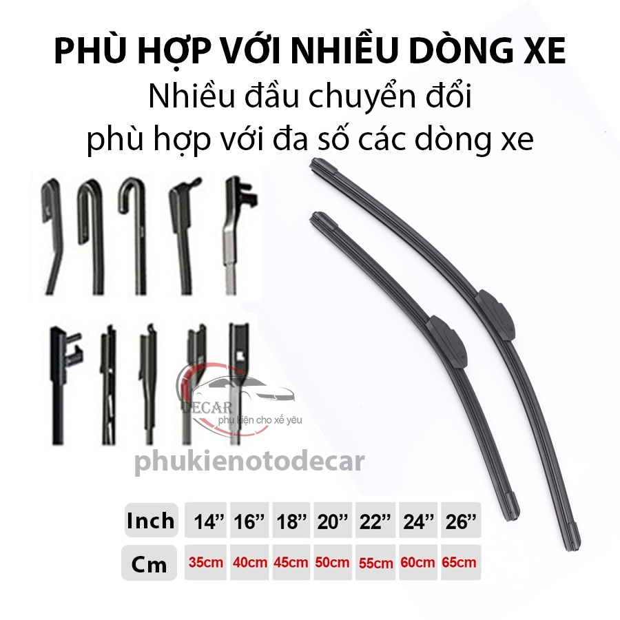 Gạt mưa lưỡi kép cao cấp, bộ cần gạt kính nước mưa 2 lưỡi khung mềm ô tô FORD ECOSPORT, ESCAPE, EVEREST, RANGER, FOCUS