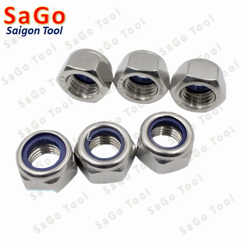 Đai Ốc, Tán Keo Chống Tháo Inox 304 M3, M4, M5, M6, M8, M10, M12 loại ...