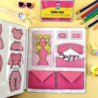 Bộ đồ ngủ Pijama cho búp bê giấy