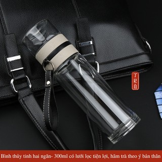 BÌNH THỦY TINH 2 LỚP GIỮ NHIỆT NẮP LƯỚI LỌC 500ML
