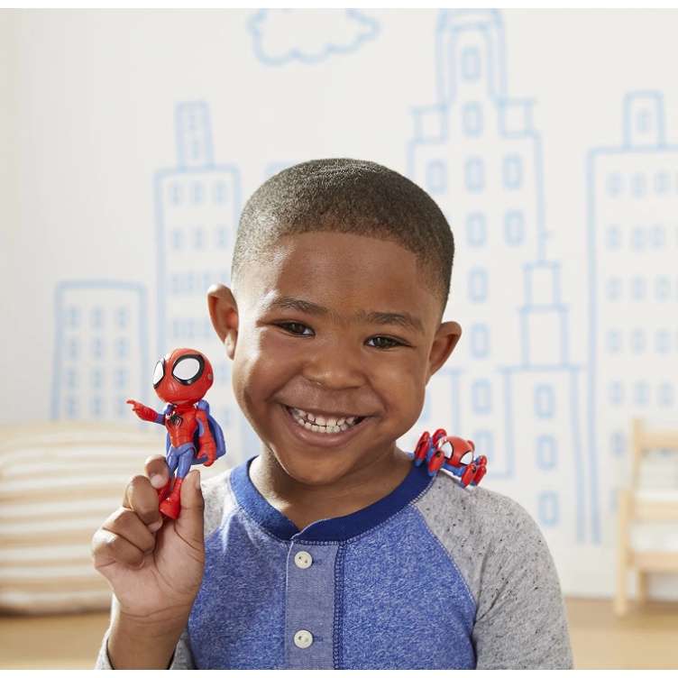 Marvel Spidey và những người bạn tuyệt vời của anh ấy Tiết lộ nhiều gói với tính năng lật mặt nạ, Đồ chơi nhân vật hành động tỷ lệ 4 Inch F1486