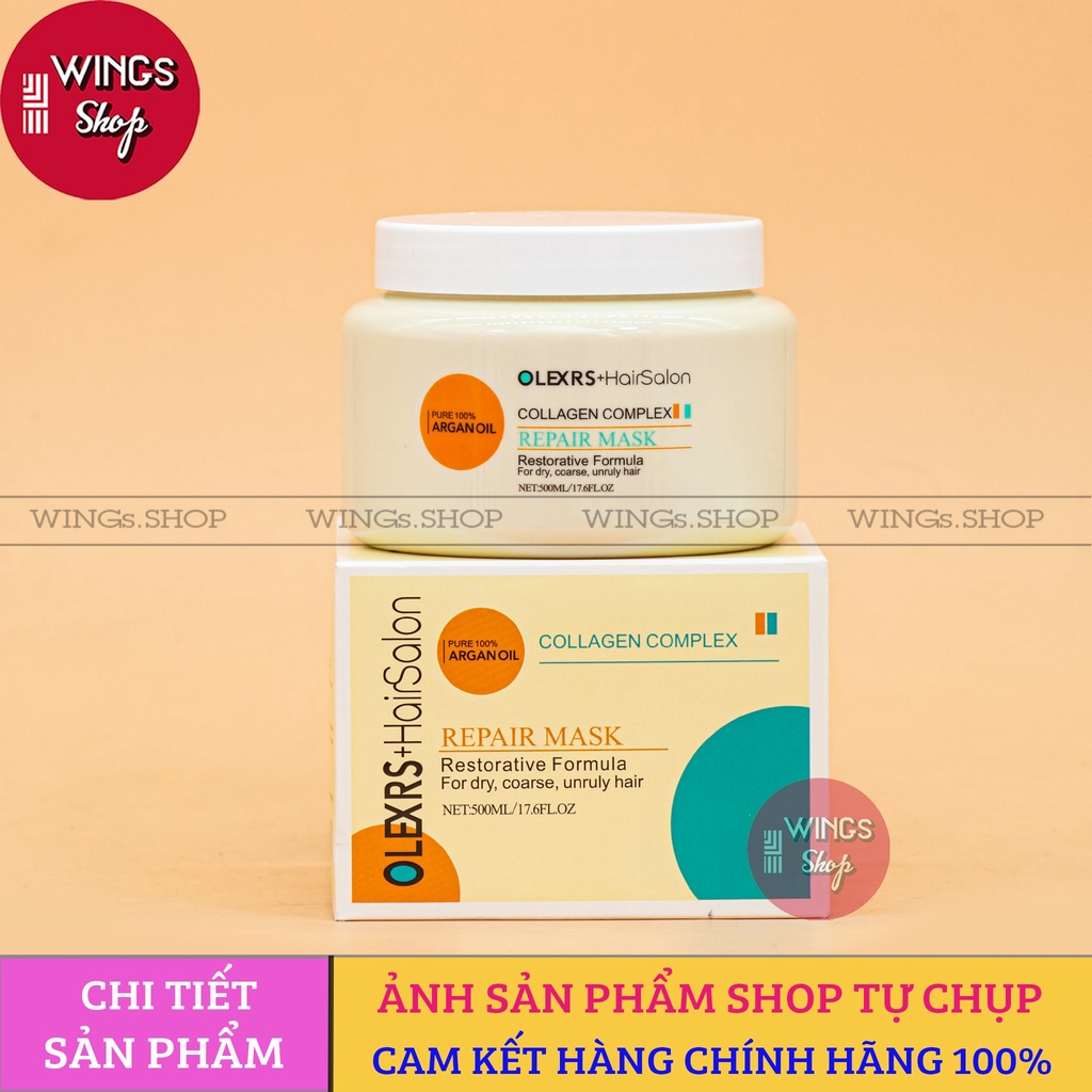 Kem Ủ Tóc, Hấp Tóc Olexrs Phục hồi tóc, Cho tóc chắc khoẻ, Mềm Mượt Chuẩn Salon 500ml, Wings Shop