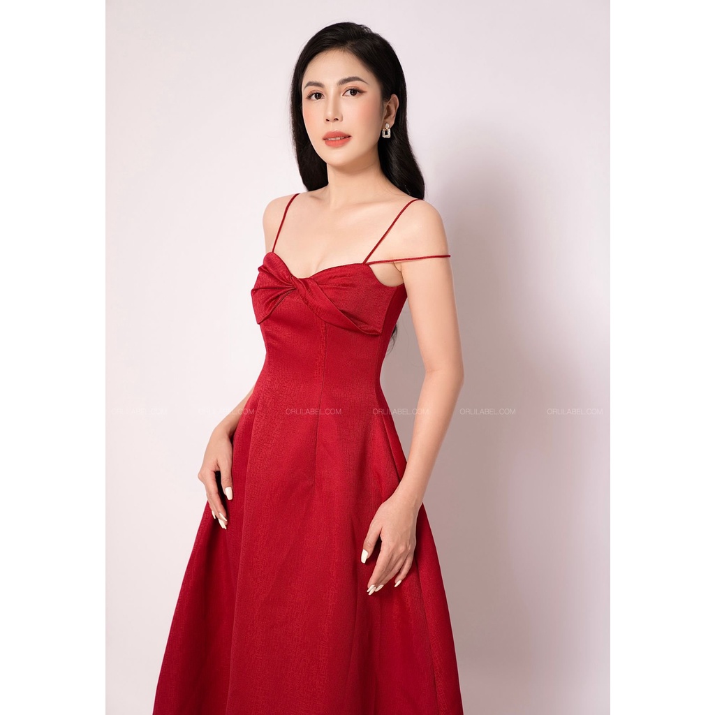 Đầm đỏ xoắn ngực - Jovie Dress - Orli Label