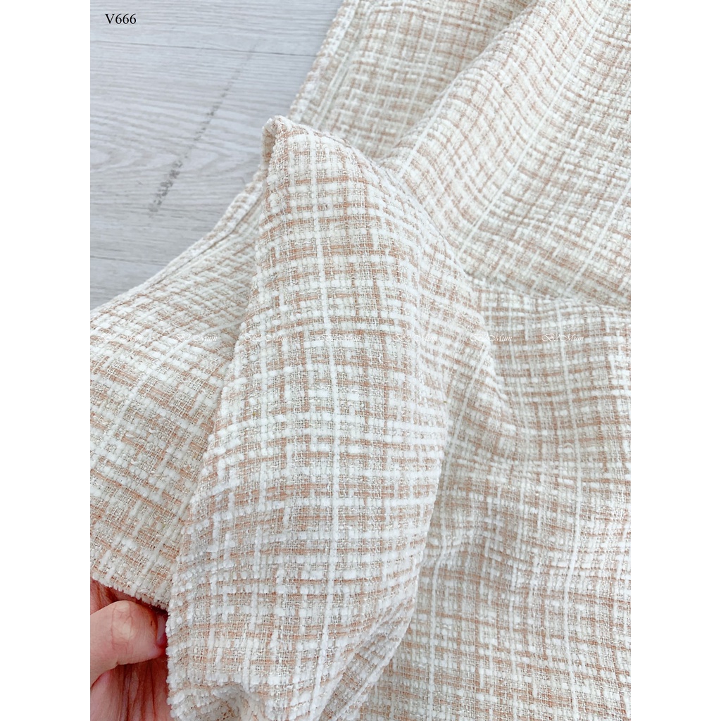 Yếm bầu công sở dạ phối be thu đông giữ ấm cho mẹ bầu V666 B2 MUM (không kèm áo)