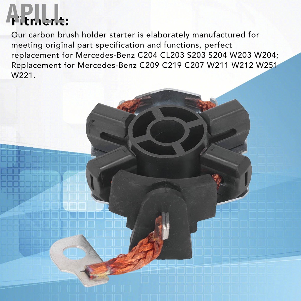 Apill Bộ giữ chổi than Carbon Starter 1004336580 Thay thế cho Mercedes‑Benz C204 CL203 S203 S204 W203 W204 C209 C219 C207 W211