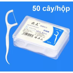 Tăm Chỉ Nha Khoa - Hộp 50 Cái - Tiệt Trùng Vệ Sinh Răng Miệng Chất Lượng Cao
