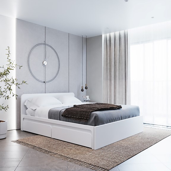 Ảnh EMMA, Giường ngủ 2 hộc tủ kéo BED_126, 207x80cm, Giường ngủ gỗ Scandi Home 2