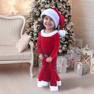 Trang phục tiệc gia đình sang trọng Giáng sinh có mũ ông già Noel
