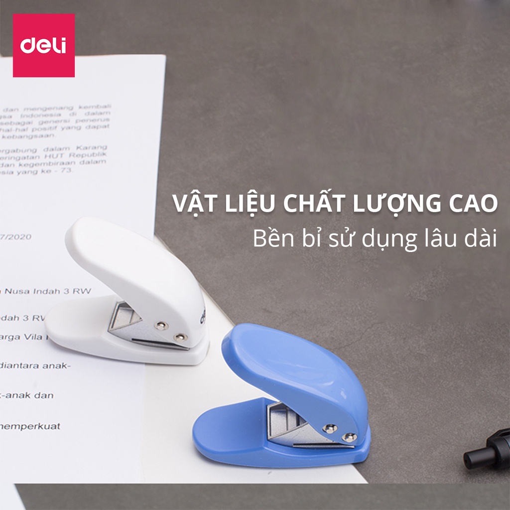 Kìm Bấm Đục Lỗ Giấy Mini Deli Dụng Cụ Bấm Lỗ Giấy Làm Sổ Còng Planner Bullet Journal Tiện Dụng Cầm Tay