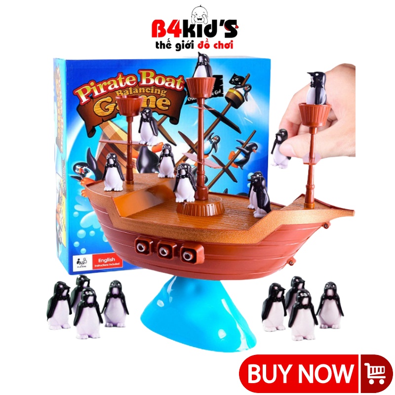 Đồ chơi board game pirate boat thuyền cướp biển chim cánh cụt cân bằng ...