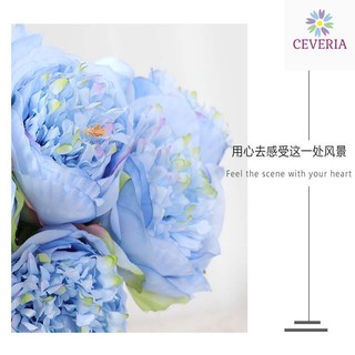 Bó hoa đại đóa trà Mẫu đơn PEONY bông to 10 cm cao 32 trang trí từ lụa cao cấp rất sang trọng