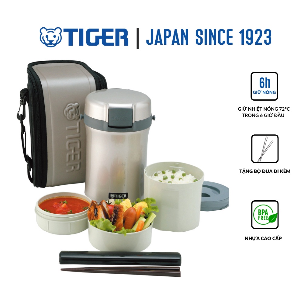 Ảnh Hộp đựng cơm giữ nhiệt Tiger 3 ngăn LWU-B200 (1.41L) 1