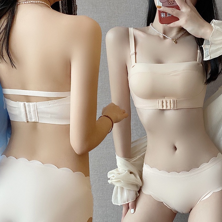Áo chống tụt cài trước, Áo lót nữ không dây vải su đúc mềm mịn cao cấp