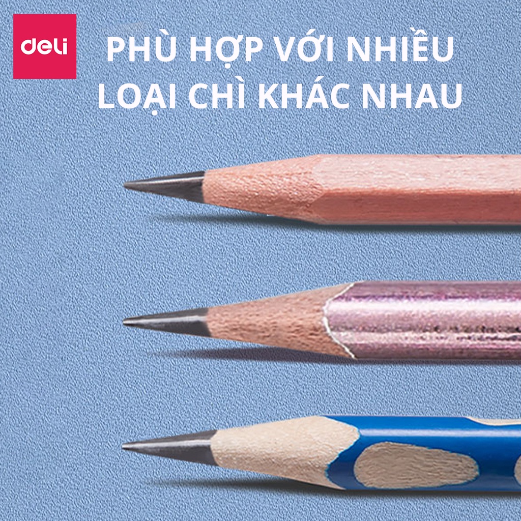 Gọt bút chì điện tự động Deli tiện lợi, an toàn và bảo vệ người dùng, màu sắc hiện đại sang trọng VA100
