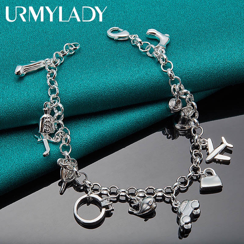 Vòng Tay Bạc Sterling 925 20CM Có Khóa Kẹo Mút Thời Trang Cho Nữ