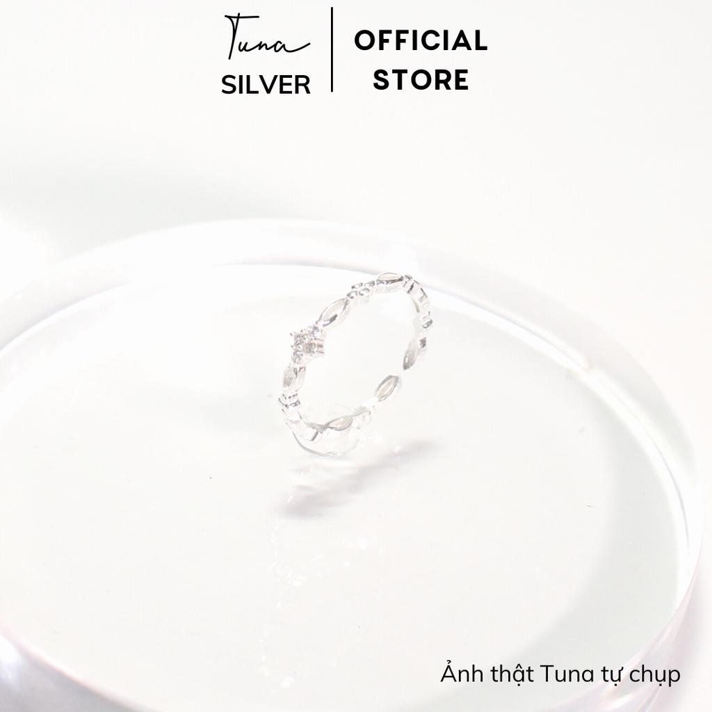 Nhẫn Bạc nữ đính đá cao cấp, nhẫn bạc đá basic freesize_ 𝑪𝒂𝒎 𝒌𝒆̂́𝒕 𝒄𝒉𝒖𝒂̂̉𝒏 𝑩𝒂̣𝒄_ TUNA SILVER Trang sức Bạc cao cấp