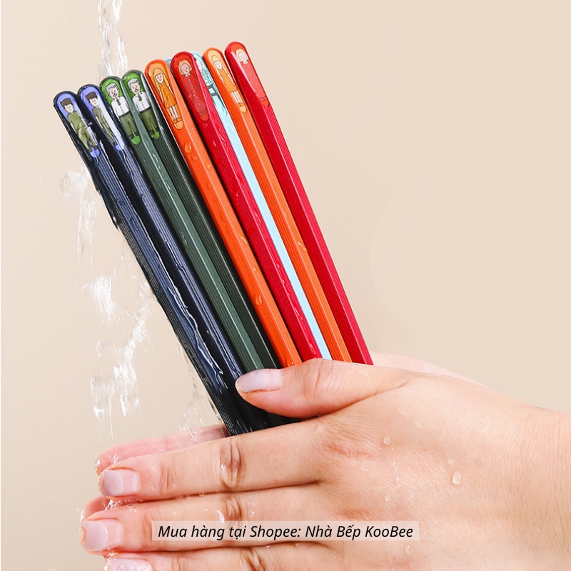 Set 5 Đôi Đũa Ăn Gia Đình KOOBEE – Sợi Thủy Tinh Nhật Kháng Khuẩn, Chống Trơn, Chịu Nhiệt, Phân Biệt Theo Thành Viên