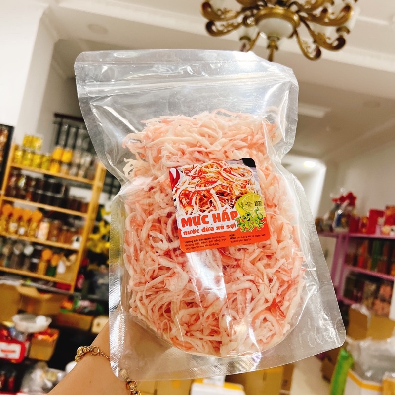 Mực Xé Sợi Hấp Dừa hàng loại 1 cao cấp chuẩn Tháilan - Túi Zip 500Gr