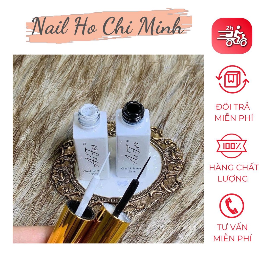 Cọ nét Aifer chính hãng - Cọ nét gel vẽ móng chuyên dụng (lẻ 1 màu đen trắng)